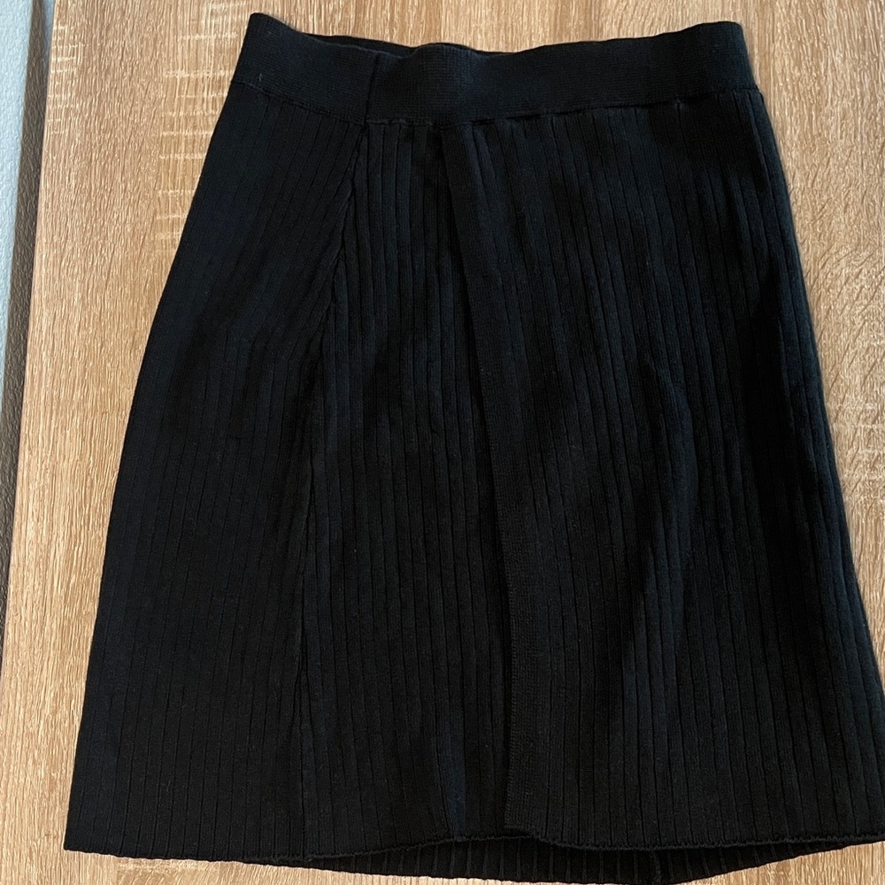 Free People Black Textured Mini Skirt
